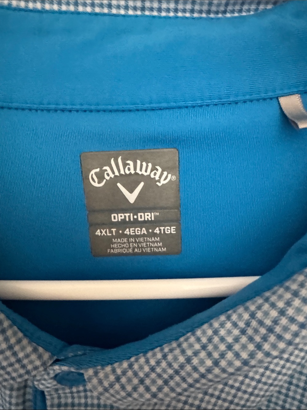 Callaway Light Blue Micro-Check Performance Polo - Picture 2 of 3